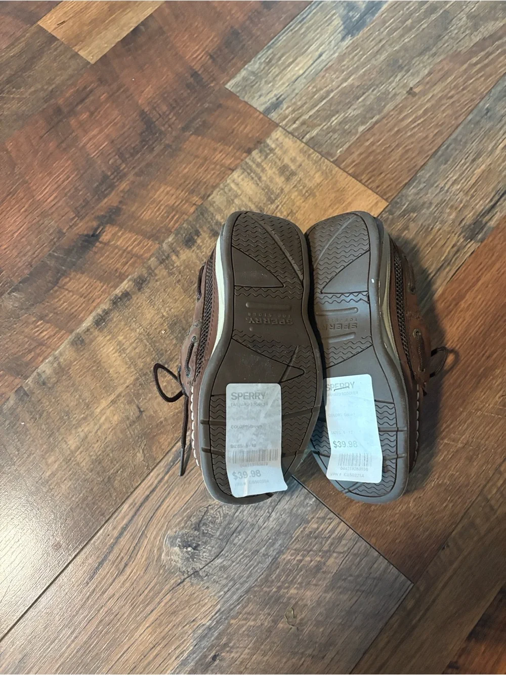 Sperry Kids Brown Suede Moccasins with Tan Sole
